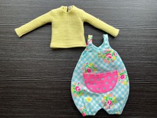 Hillevi Workshop Overalls and Long Sleeve Shirt Set Outfit for Blythe Doll Blue