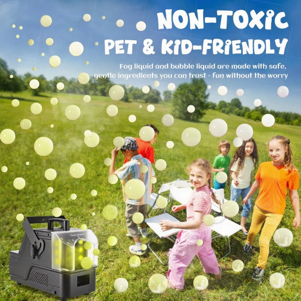 3-in-1 Fog Bubble Machine Bubble Fog Machine 400W Remote Smoke Machine Halloween - Image 3 of 4