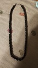 Vtg BLACK SPINEL Faceted NECKLACE Sterling Silver Double Clasp V3 Jewelers 20" — photo 2