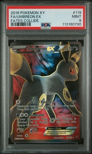 2016 Pokemon XY Fates Collide #119 FA Umbreon EX PSA 9 MINT Centered