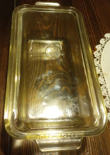 ANTIQUE RARE HTF Pyrex covered Meatloaf Pan With Lid EARLY mark 1915 - 1919