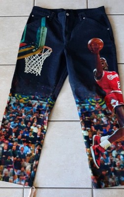 Nike Air Jordan Printed Dunk Graphic Jeans Size 34 NWOT Michael