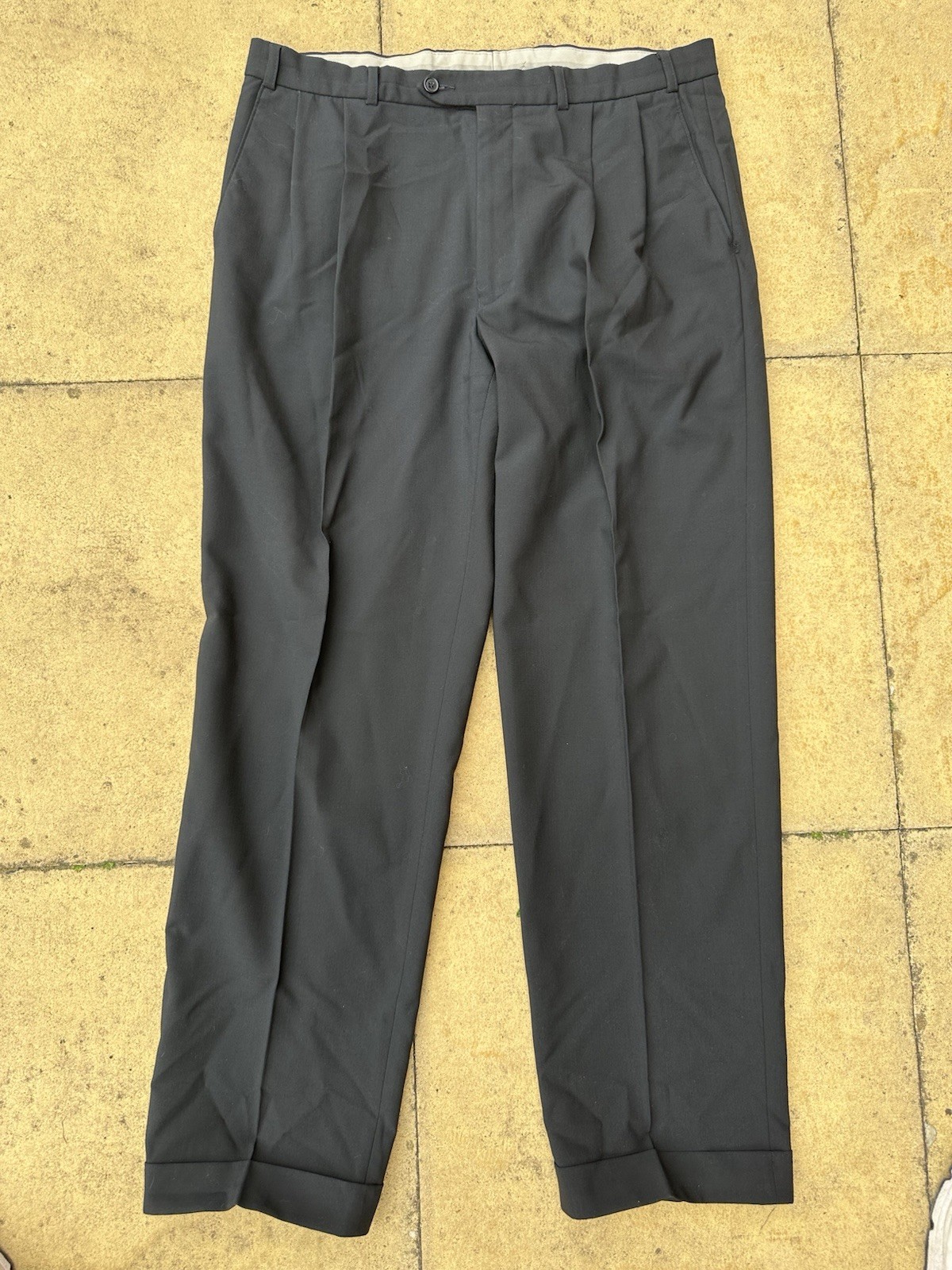 Marks & Spencer Mens Black Polyester Blend Dress Pants W36
