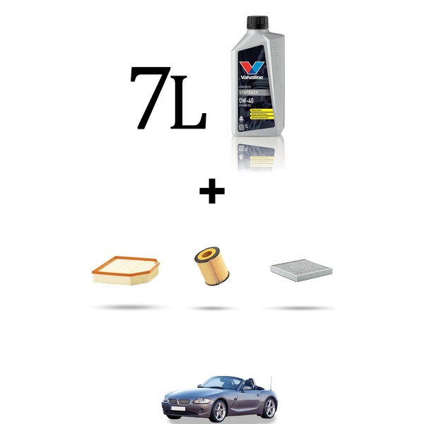Hoffcar Servicekit 3 Filter Und 7L ÖL FüR BMW Z4 (E85, E86) 2.5I 130Kw Ab 2006-image