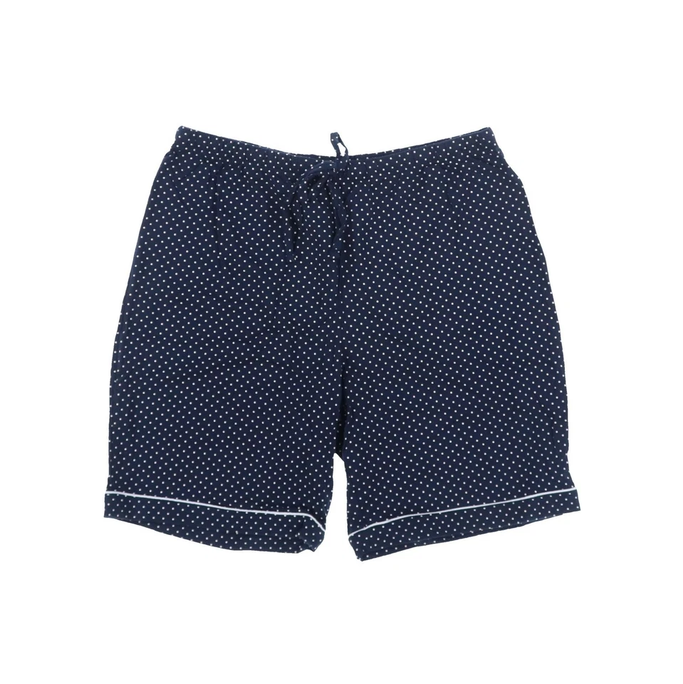 Conjunto de camisa de pijama y corto de 2 piezas de algodón punteado azul marino Lauren Ralph Lauren para mujer Foto 3 de 3