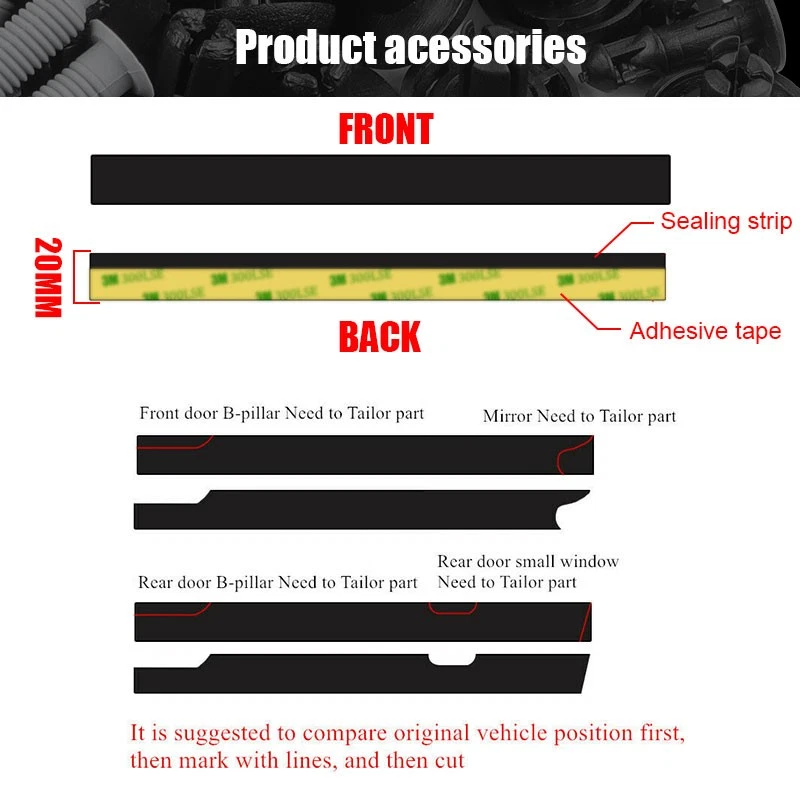 13-футовая резиновая уплотнительная полоска для отделки края двери окна автомобиля молдинг протектор для NISSAN - Изображение 3 из 4