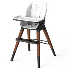 8 in 1 Convertible Wooden High Chair, Adjustable Baby High Chair for White