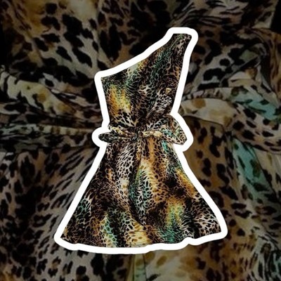 Y2K Boston Proper One Shoulder Multicolor Animal Leopard Print Mini Dress Size 6