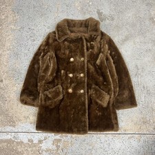 VTG 80s Union Made Brown Fur Coat