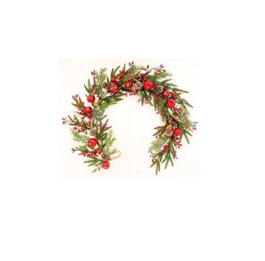 Traditional Apple, Berry & Cone Garland 1.8m