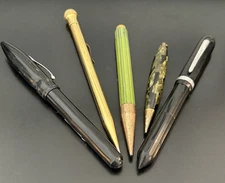Vintage Pen Mechanical Pencil Lot Eversharp Wallace Mini Pendant Striated Gold F