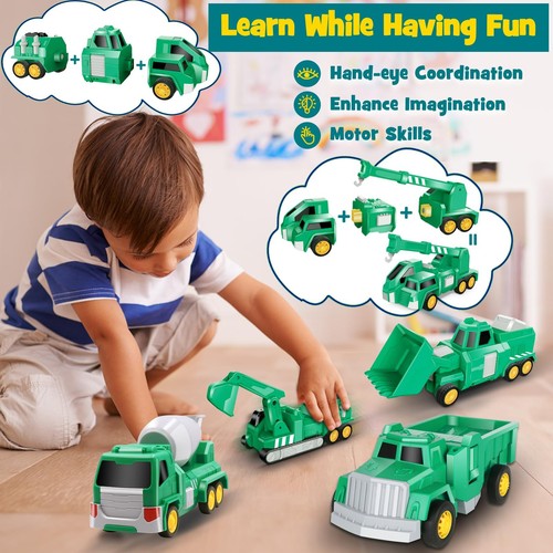 Toys for 3 4 5 6 Year Old Boys - Transform Robot Kids Toys Cars | STEM Buildi... - Picture 3 of 7