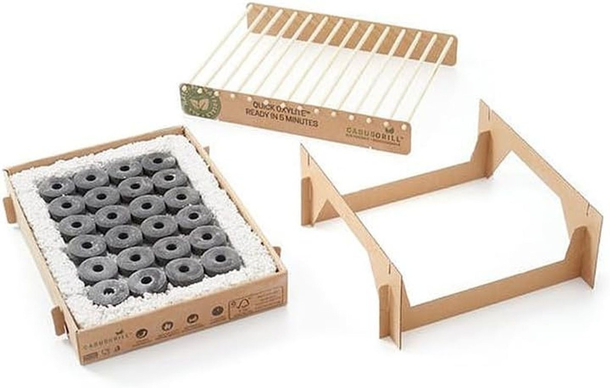 5x ko Einweggrill Einmalgrill Einmal Grill rauchfrei nachhaltig Bambuskole  | eBay.de