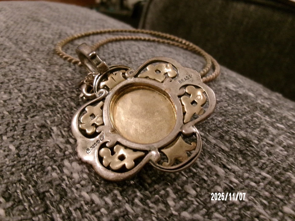 Pingente de labradorita Carolyn Pollack Relios 925 esterlina e latão 2" 28g e corrente - Imagem 4 de 4