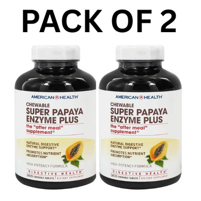 American Health - Super Papaya Enzyme Plus 360 Tabs (Multi-Pack) Pack of 2