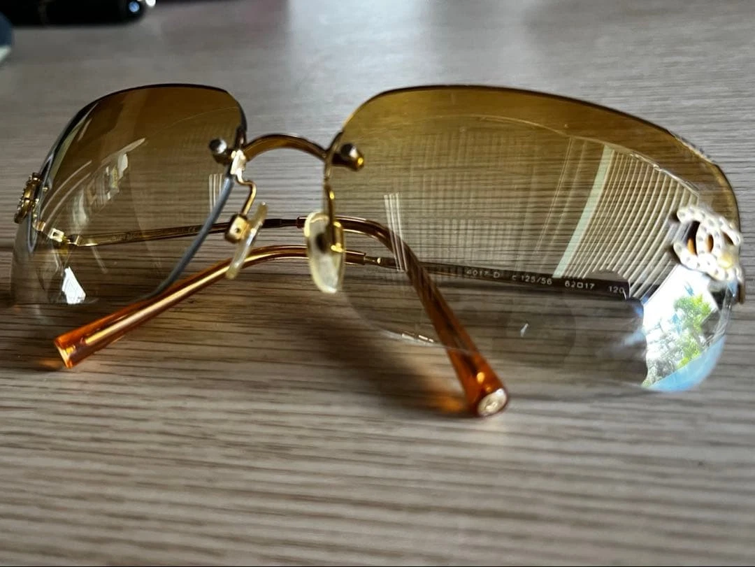 CHANEL Rimless Gold Sunglasses for Women for sale | eBay