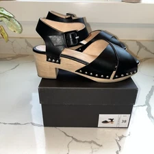 Terhi Polkki Women’s Size 8 Leather Black Clog 