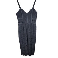 Express Lace Midi Dress Zipper Sexy Sz 6 Lined Except Sides Of Waist