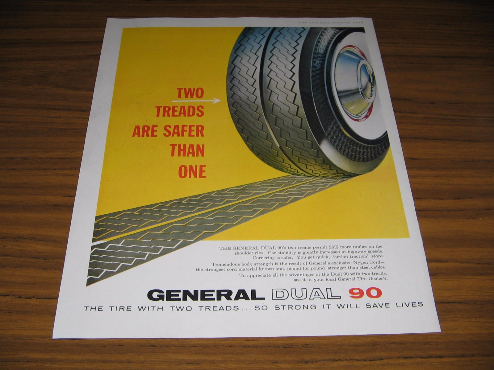 1957 Print Ad General Dual 90 Tires Two Treads Are Safer Than One eBay