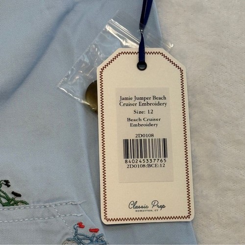 Classic Prep Jamie Jumper Girls 12 Y Beach Cruiser Blue Dress Bicycle Embroidery - Picture 4 of 10