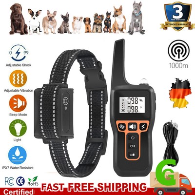 1000M Elektroschock Pet Dog Training E-Halsband Anti-Bark Obedience Stromschlag~