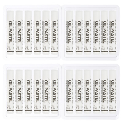 24Pcs White Oil Pastels Soft Oil Crayons Creamy Pastels Stick Art