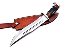 16.75 inch handmade carbon steel bowie knife with sheath