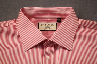 mens pink striped dress shirt