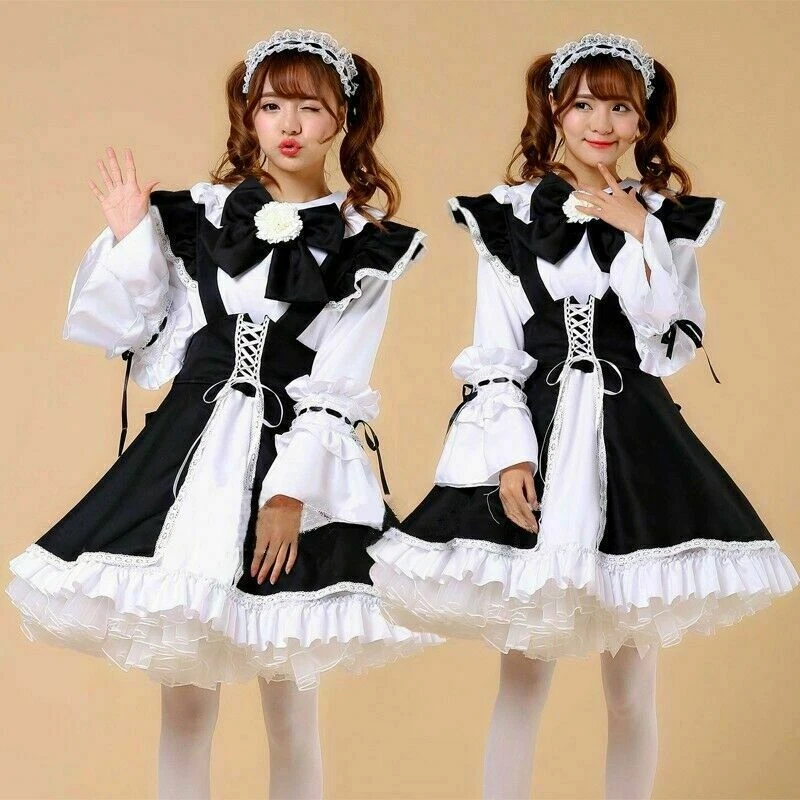Japonais Servante Tenues Serveuse Déguisement Kawaii Lolita Cosplay Uniforme NR9 - Photo 2/4