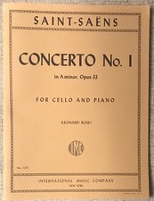 SAINT-SAENS " CONCERTO NO. 1 FOR CELLO " PB VG W/ SEPARATE CELLO PART