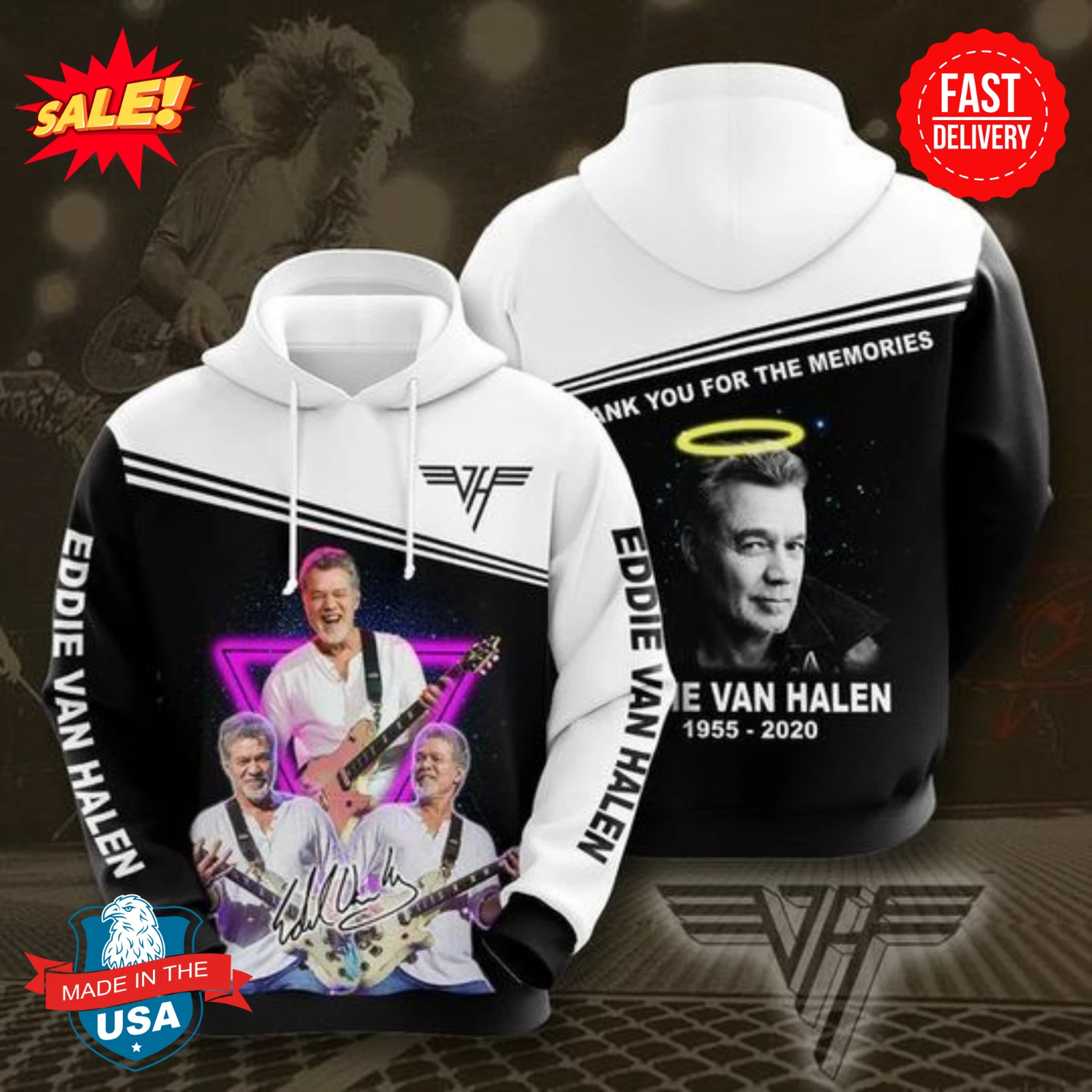 Eddie van All Over Print 3D Hoodie S-5XL