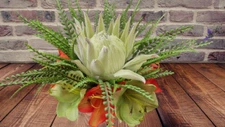 Tropical table centerpiece artificial floral arrangements