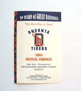 MILB - Oneonta Tigers "2004" Pocket Schedule - NEAR MINT - VINTAGE