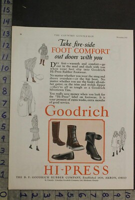 1926 GOODRICH HI-PRESS RUBBER SHOE BOOT GALOSH FASHION FOOTWEAR AKRON AD [[SKU]