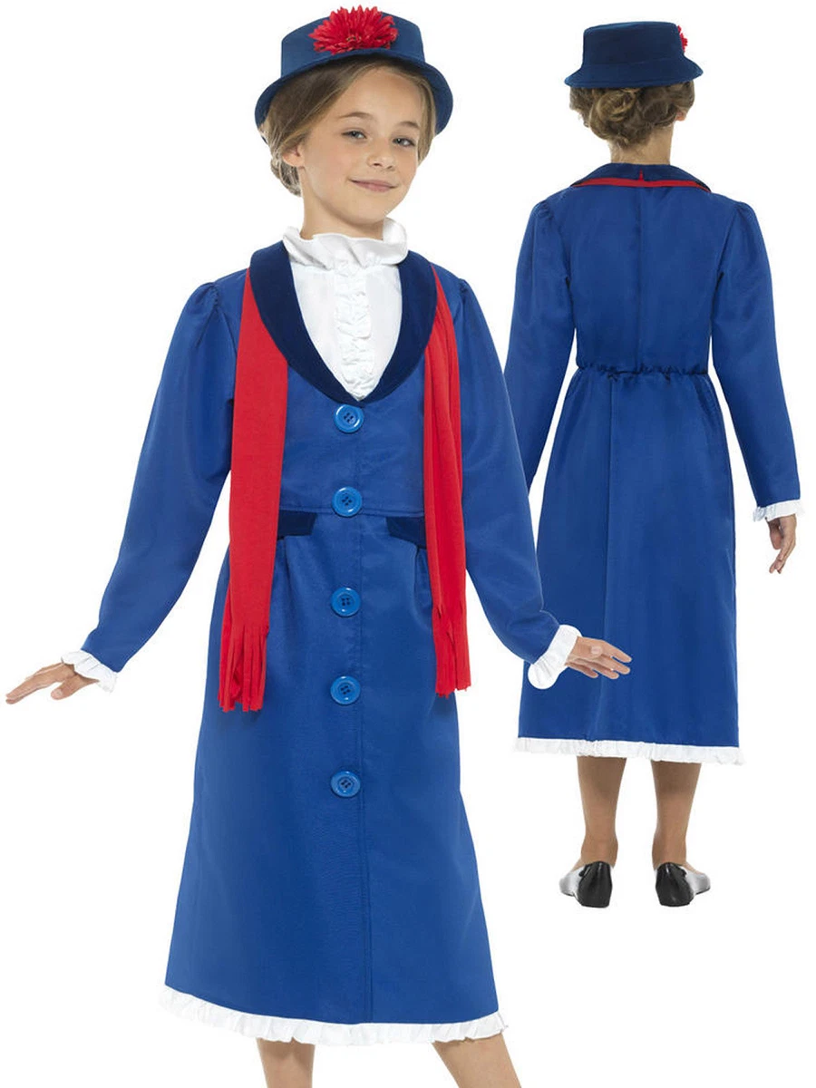 Victorian English Nanny Mary Poppins Girl Teen Fancy Dress Costume Book Day  Week