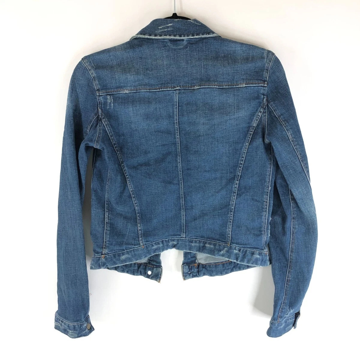 ZARA TRF Ladies Womens Ruffle Distressed Jeans Denim Jacket Size UK S In  VGC | eBay