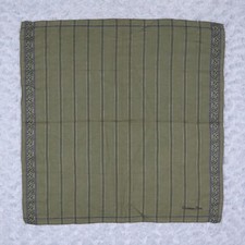 K225 Christian Dior Green Jacquard Scarf Scarves Pocket Square 19" X 19"
