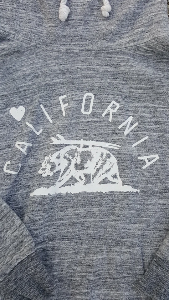 Reflex California Bear Sweatshirt Gray w/Neck Warmer Size M Medium - Image 2 of 4