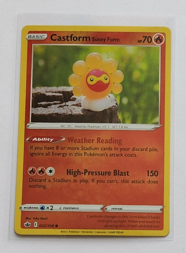 2021 POKEMON CASTFORM SUNNY FORM HOLO TRADING CARD