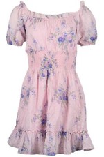 LOVESHACKFANCY FLORAL PRINT COTTON MINI DRESS SMALL