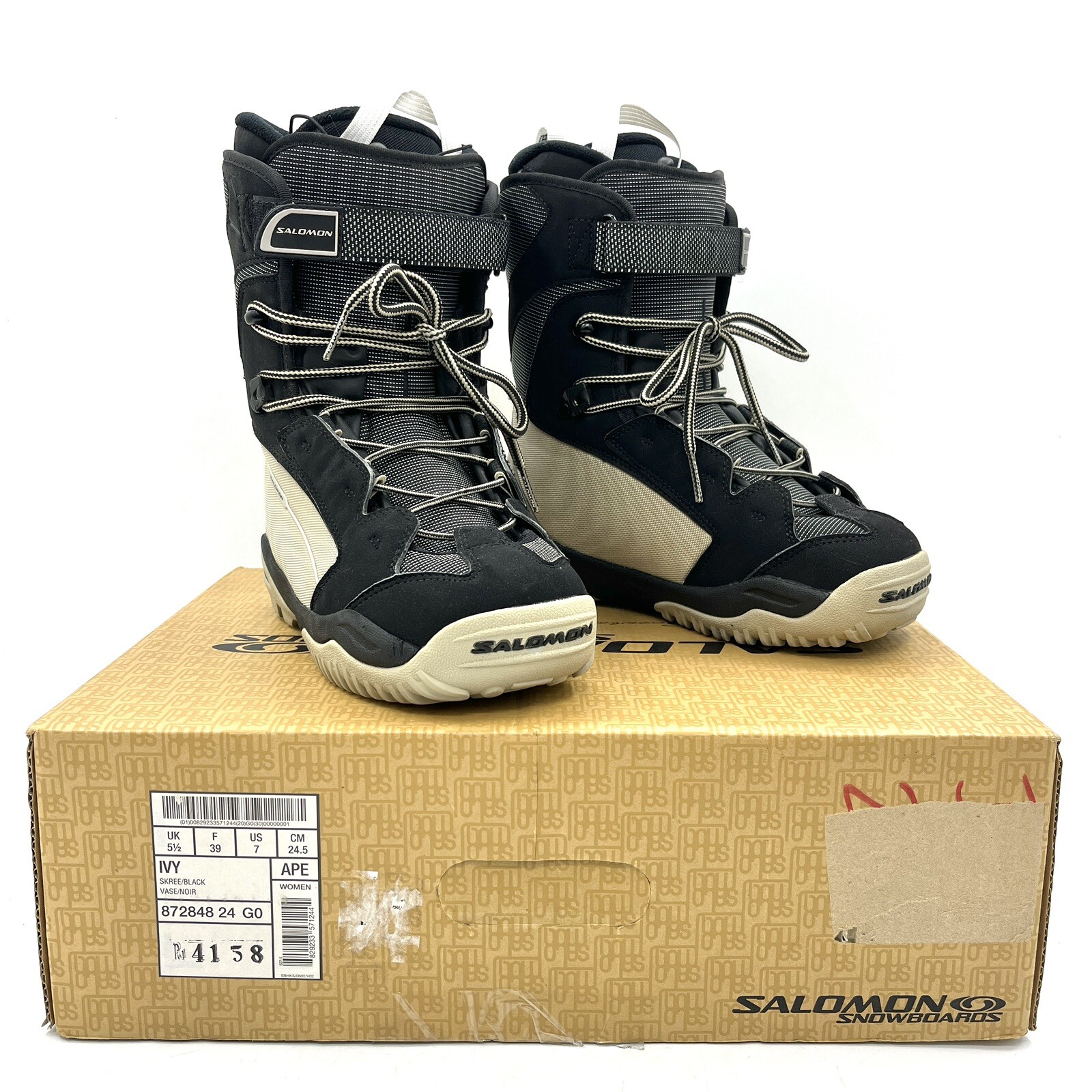 Stivali da snowboard Salomon Ivy neri stringati donna 7