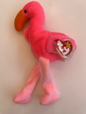 Rare, Retired 1995 Pinky the Flamingo Ty Beanie Baby with Tag Error