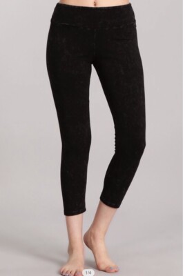 NWT Chatoyant Mineral Washed Black Cropped Pants Great Quality Slimming S M L 