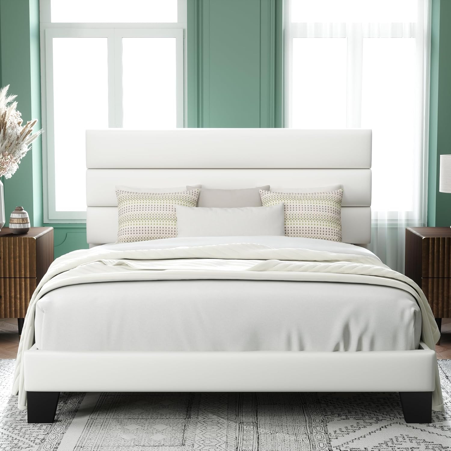 With Wooden Slats, Easy Assembly, White