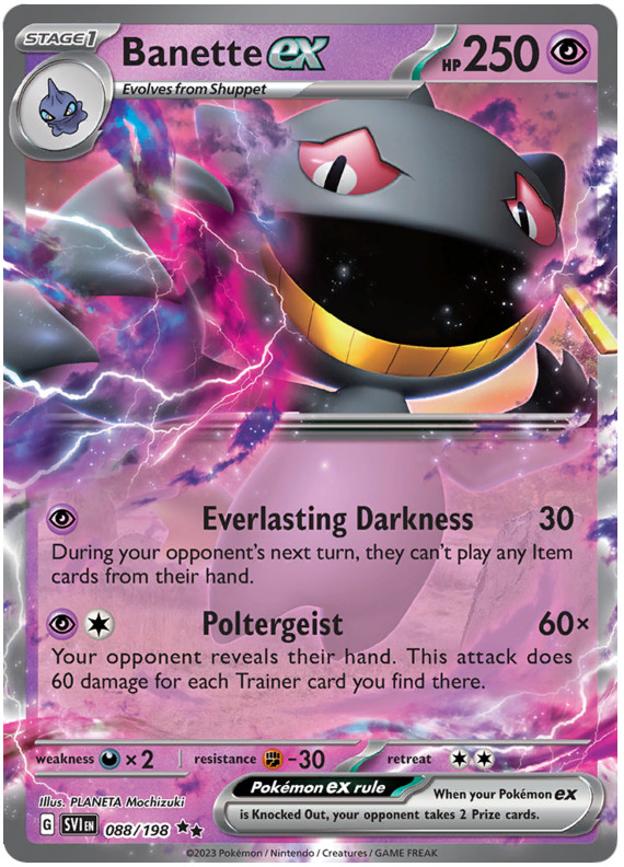 BANETTE EX 088/198 SCARLET & VIOLET BASE SET POKEMON (DOUBLE RARE, NM)