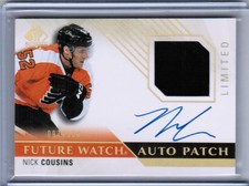 15/16 SP AUTHENTIC NICK COUSINS FW ROOKIE RC AUTO PATCH /100 PHILADELPHIA FLYERS