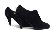 Prada Logo Suede Heels Vintage