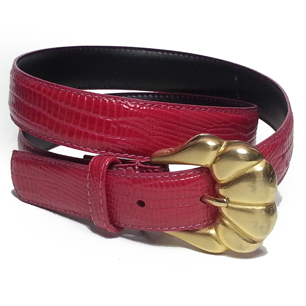 Morgan Taylor Women Leather Red Belt Size M ( 30 ) and 1  display picture 2