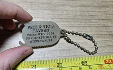 Vintage Pete & Vic's Tavern Steelton PA Advertising Coin Holder Keychain 