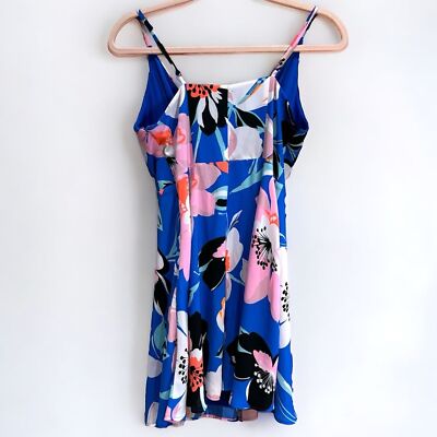 express blue floral dress Express Plus Size Women's Cotton Poplin Puff Sleeve Twist Front Cutout Midi Dress With Pockets XL
